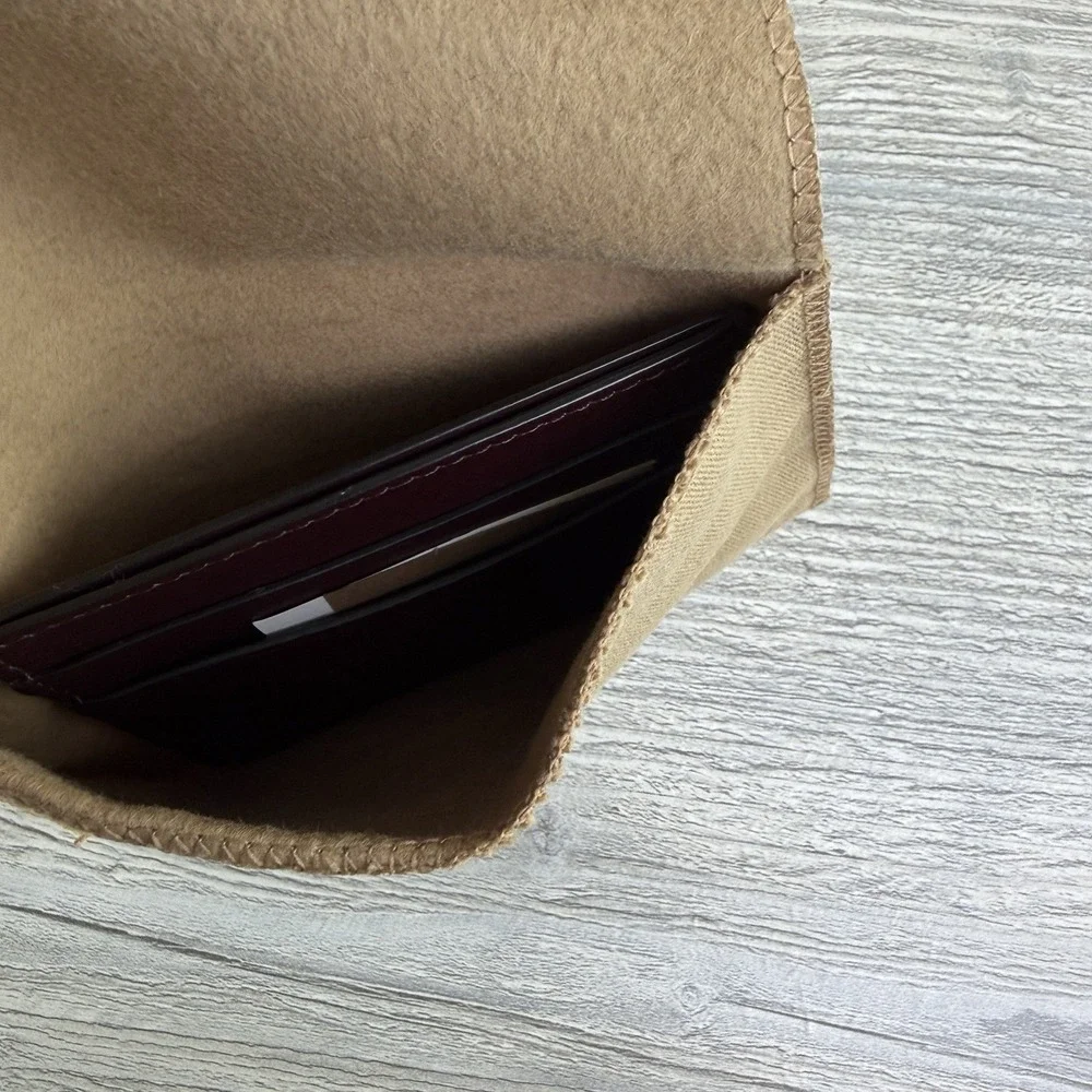 Burberry Sandon TB Monogram Calf Leather Card Holder Burgundy NWT Dust Bag